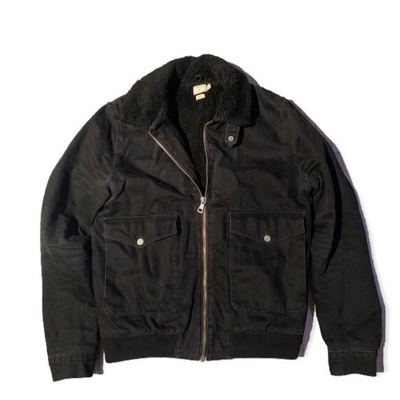 Topman Other - Topman Black Jean and Sherpa Zip Up Bomber Jacket